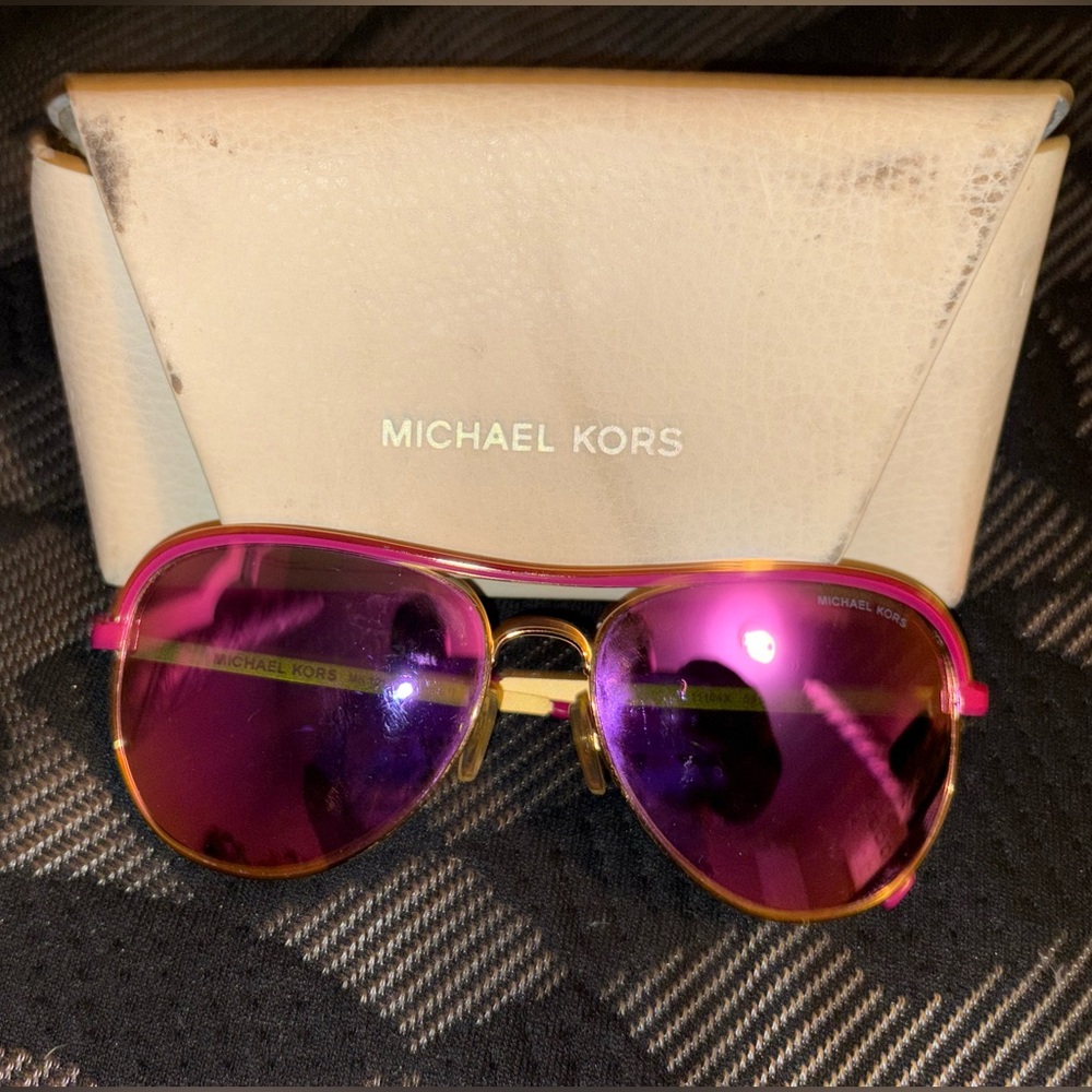 Michael Kors Vivian Pink and Gold Sunglasses